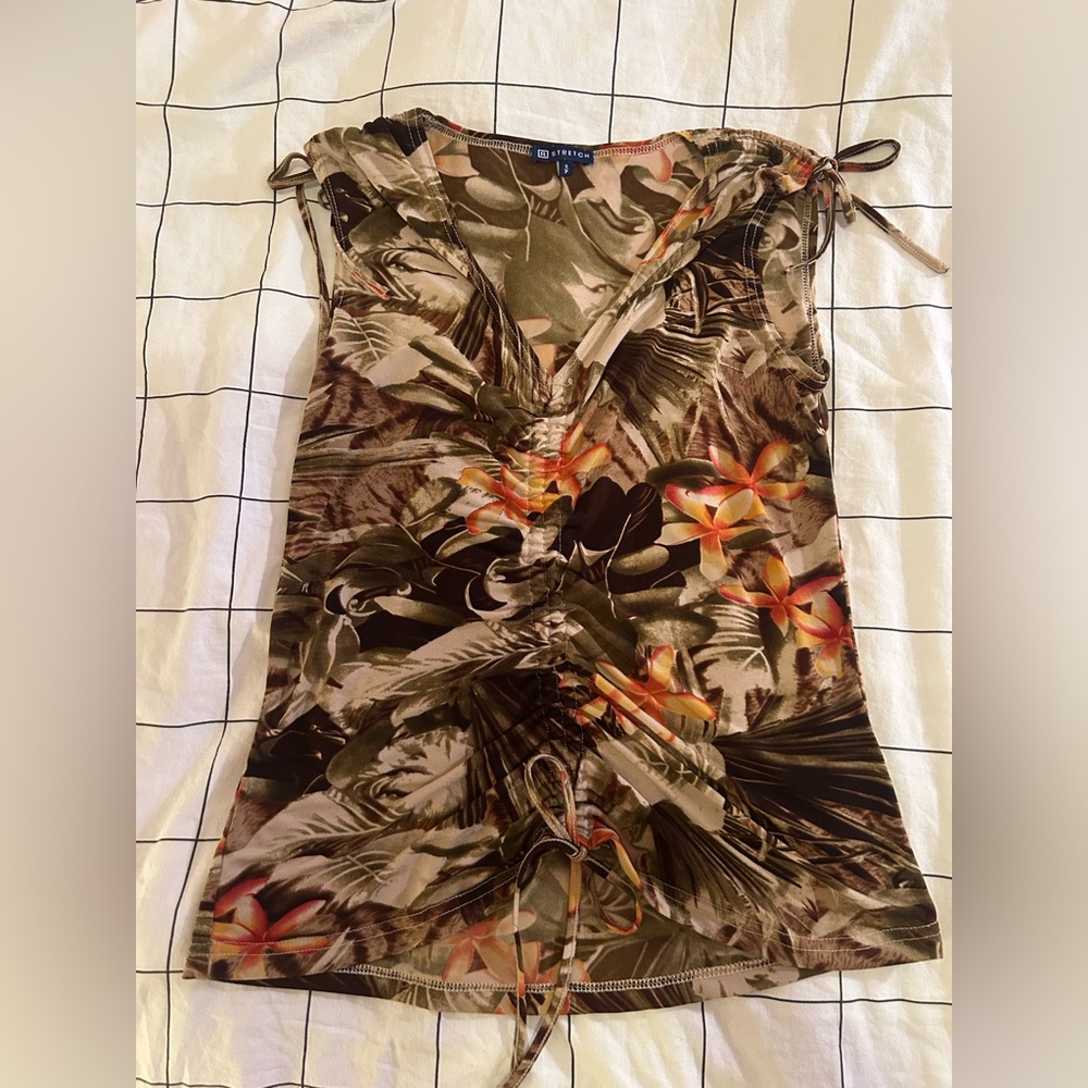 Tropical Floral Sleeveless Top